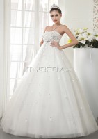 Vestido de princesita con abalorios y flores FHCW00419-E
